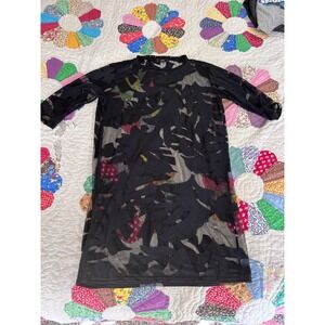 Diesel Dress Black Sheer midi sheath 3/4 sleeve women's M L  swim cover designer